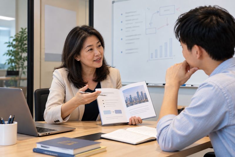 A trainer working one-to-one with a professional
